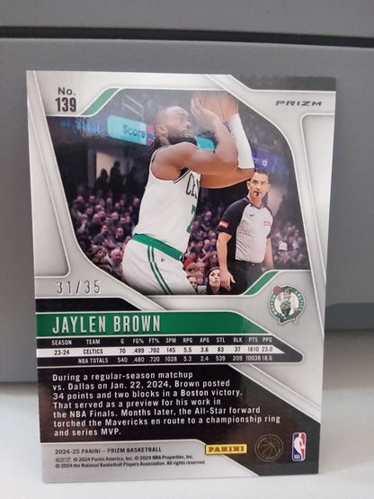 2024-25 Panini Prizm * Jaylen Brown * #31/35 Purple Pulsar Prizm #139