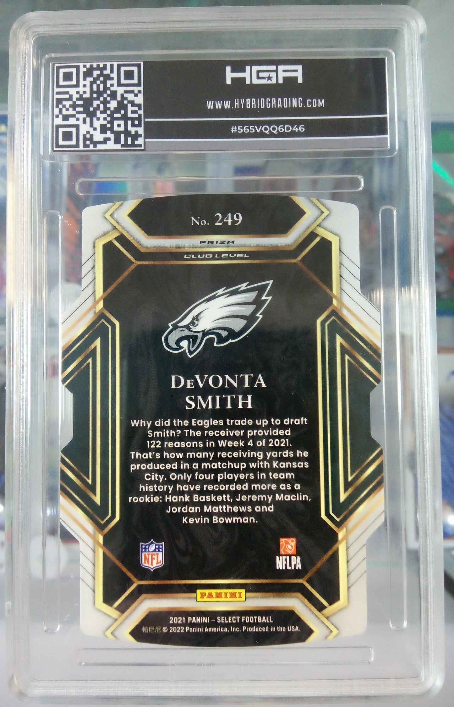 2021 Panini Select * Devonta Smith * Black/Gold Club RC #249 * HGA 9.5