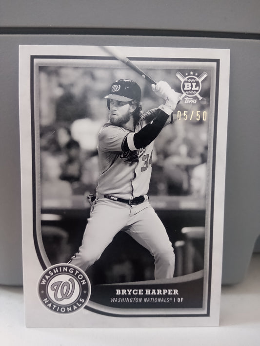 2018 Topps Big League * Bryce Harper * #05/50 Black and White #25