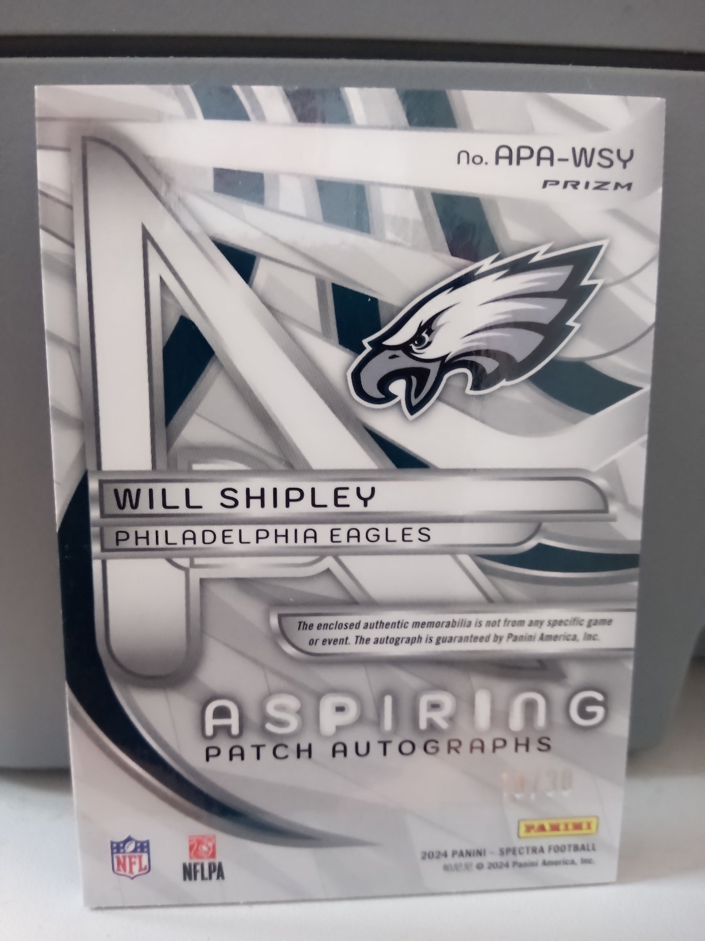 2024 Panini Spectra * Will Shipley * #10/30 Spectris RPA #APA-WSY