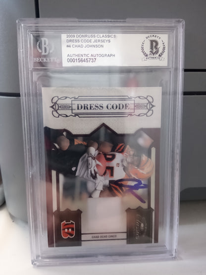 2009 Donruss * Chad Ocho Cinco * #018/299 Dress Code Auto #4 * Beckett