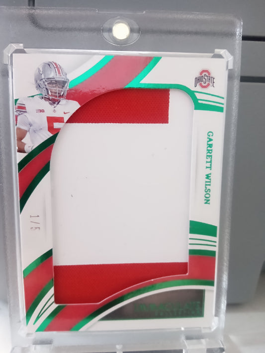 2022 Panini Immaculate Collegiate * Garrett Wilson * #1/5 Jersey Emerald #IJ-GWI