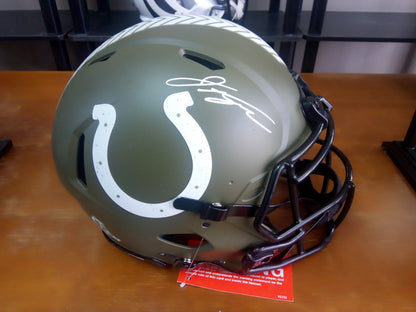 Jonathan Taylor Signed Colts Full-Size Salute To Service Helmet * Fanatics