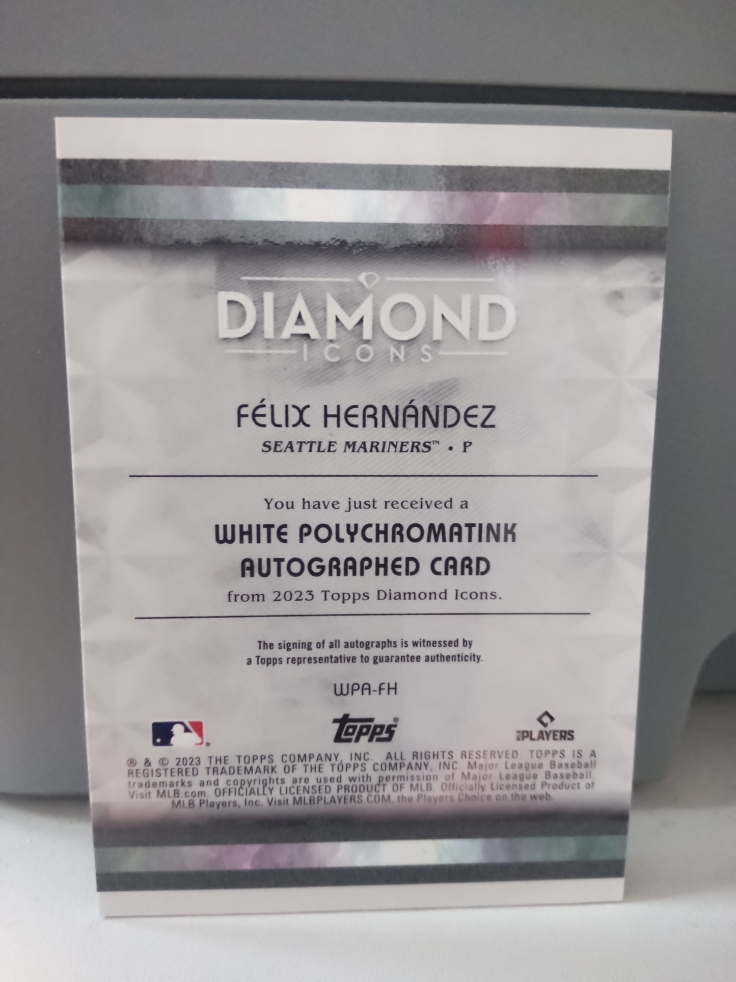 2023 Topps Diamond Icons * Felix Hernandez * #5/5 Polychromatink Auto #WPA-FH