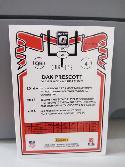 2017 Donruss Optic * Dak Prescott * #106/149 1981 Tribute Blue #26