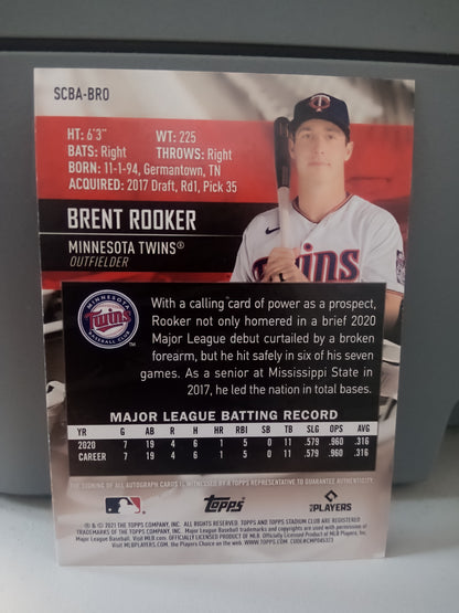 2021 Topps Stadium Club * Brent Rooker * RC Auto #SCBA-BRO
