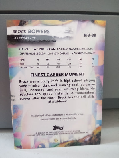 2024 Topps Finest * Brock Bowers * RC Auto #RFA-BB