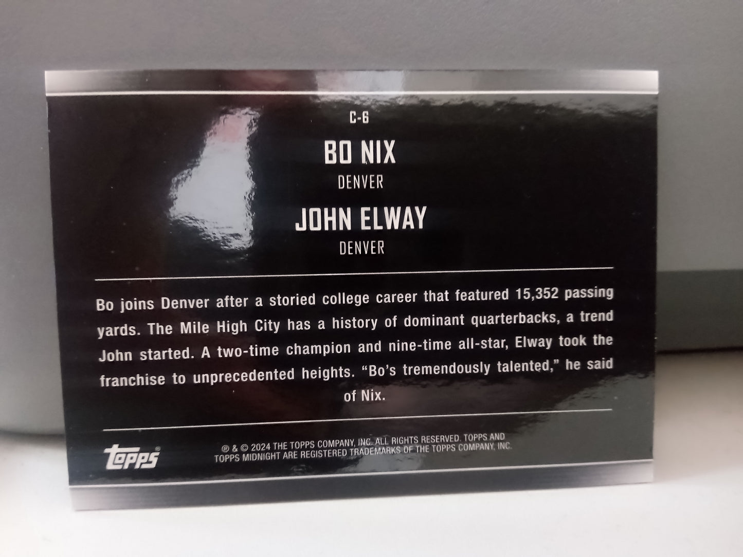 2024 Topps Midnight * Bo Nix / John Elway * Constellations #C-6