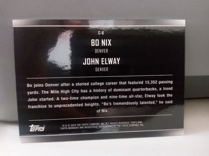 2024 Topps Midnight * Bo Nix / John Elway * Constellations #C-6