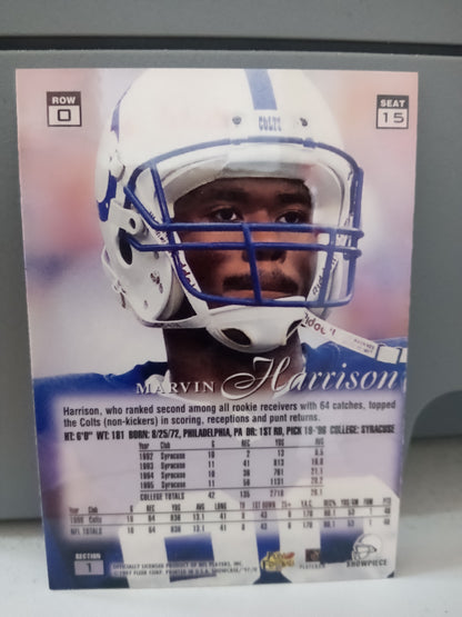 1997 Fleer Flair * Marvin Harrison * Showcase Row 0 Seat #15