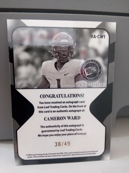 2024 Leaf Press Pass * Cameron Ward * #38/49 Premium Auto #RA-CW1