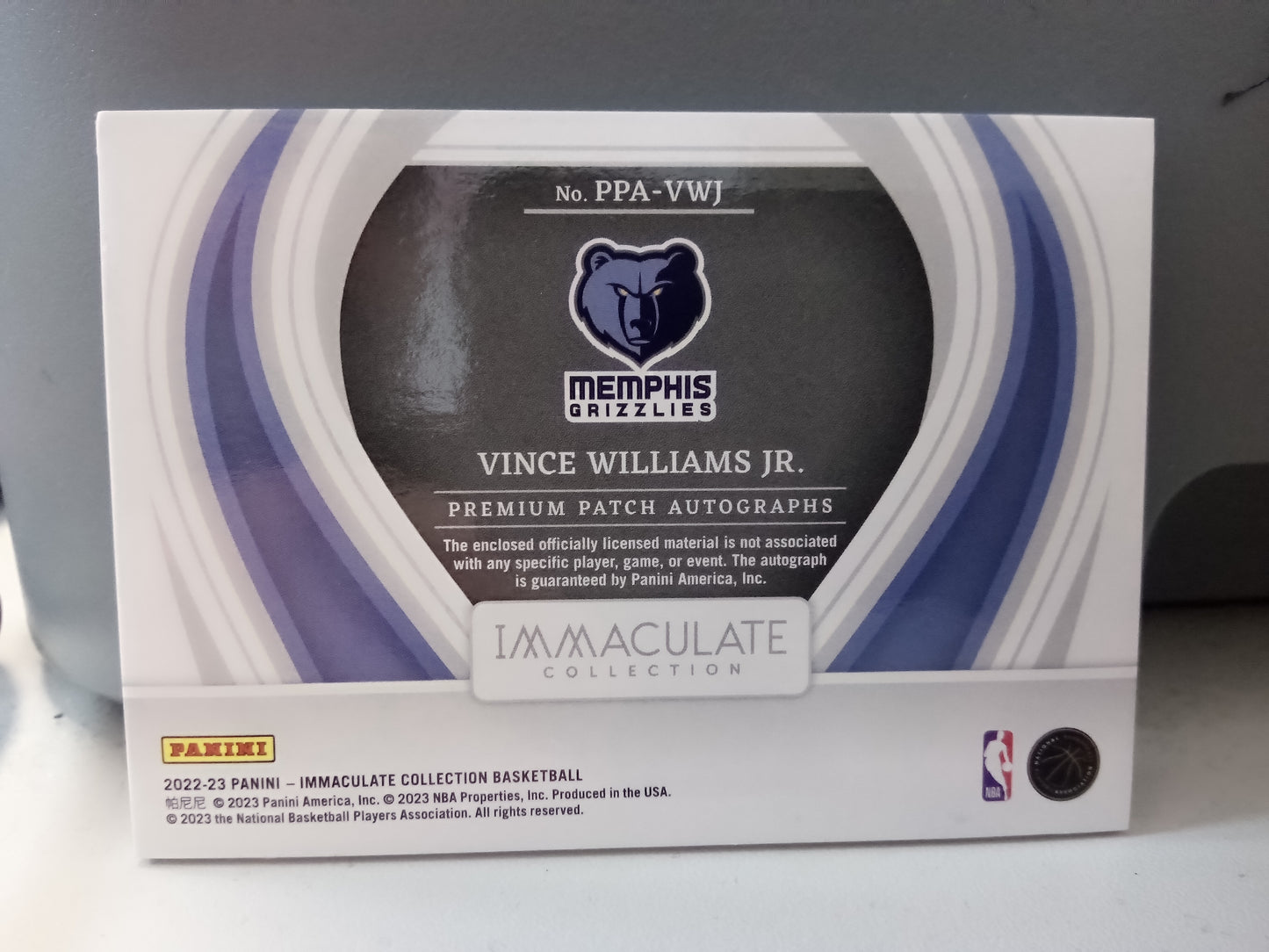 2022-23 Panini Immaculate * Vince Williams Jr * #01/50 RPA #PPA-VWJ