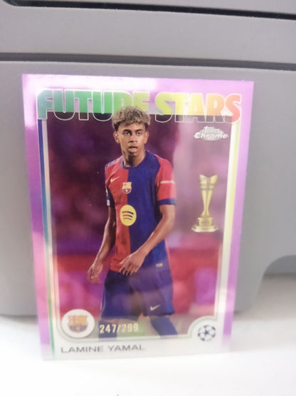2024-25 Topps Chrome UEFA * Lamine Yamal * #247/299 Violet Refractor #27