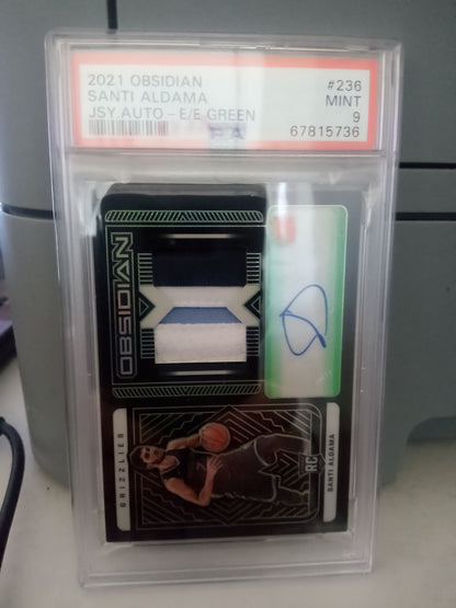 2021-22 Panini Obsidian * Santi Aldama * #21/25 Jersey Auto RC #236 * PSA