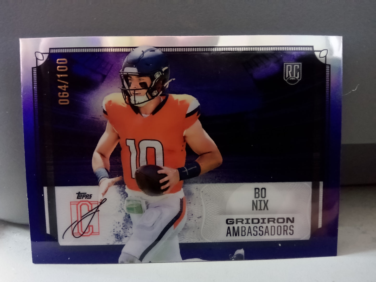 2024 Topps Signature Class * Bo Nix *#064/100 Gridiron Ambassadors RC #GA-4