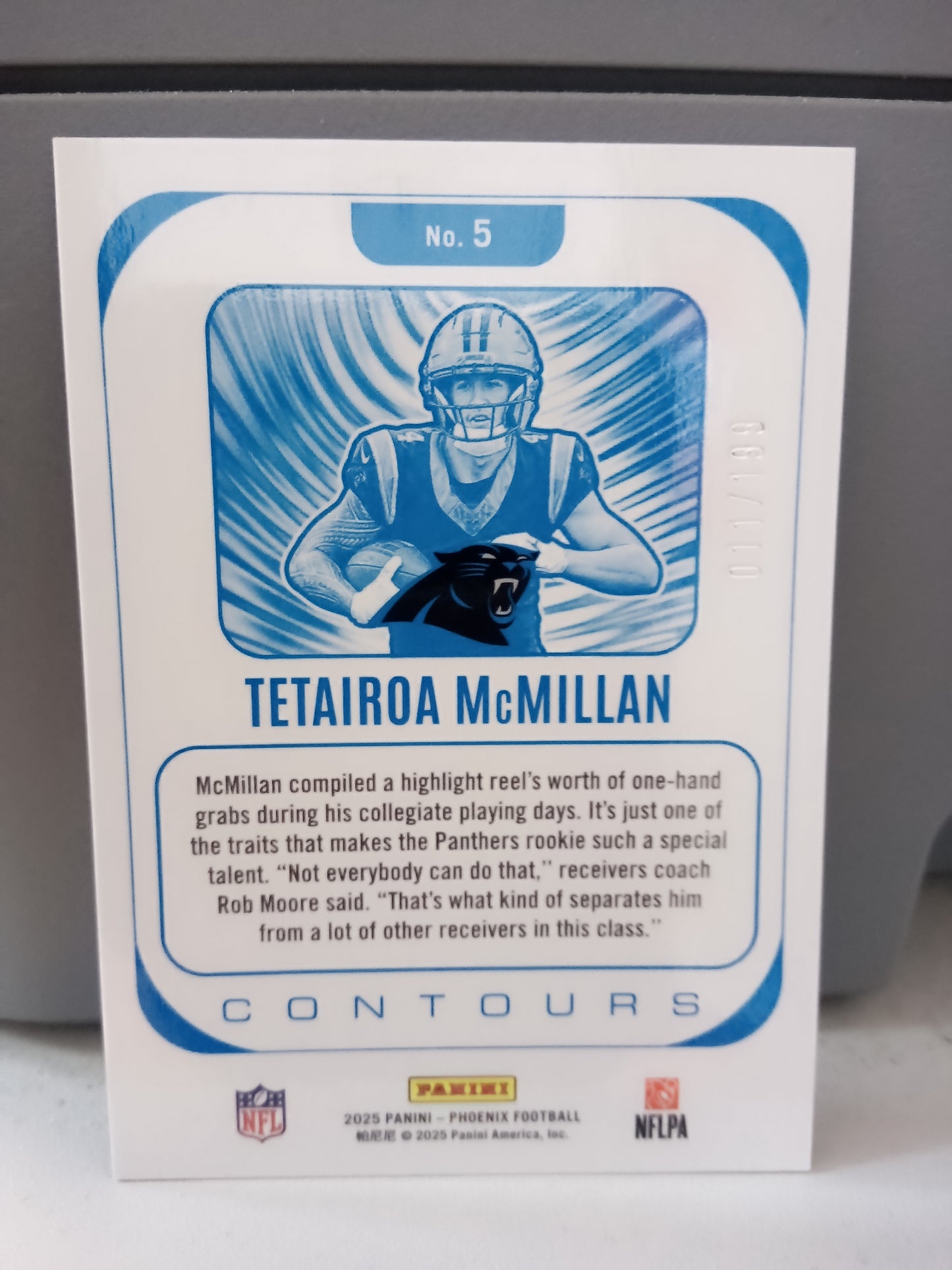 2025 Panini Phoenix * Tetairoa McMillan * #011/199 Contours RC Blue #5
