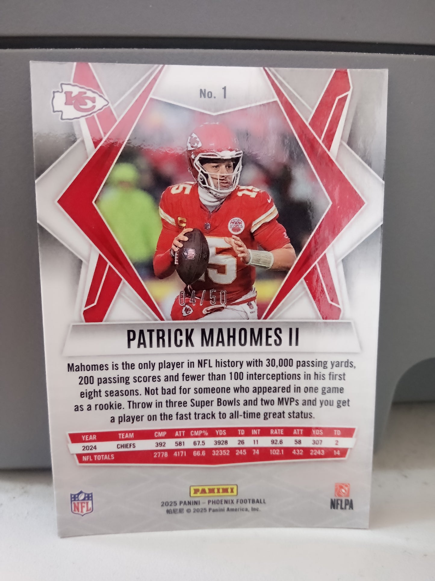 2025 Panini Phoenix * Patrick Mahomes II * #04/50 Blue #1