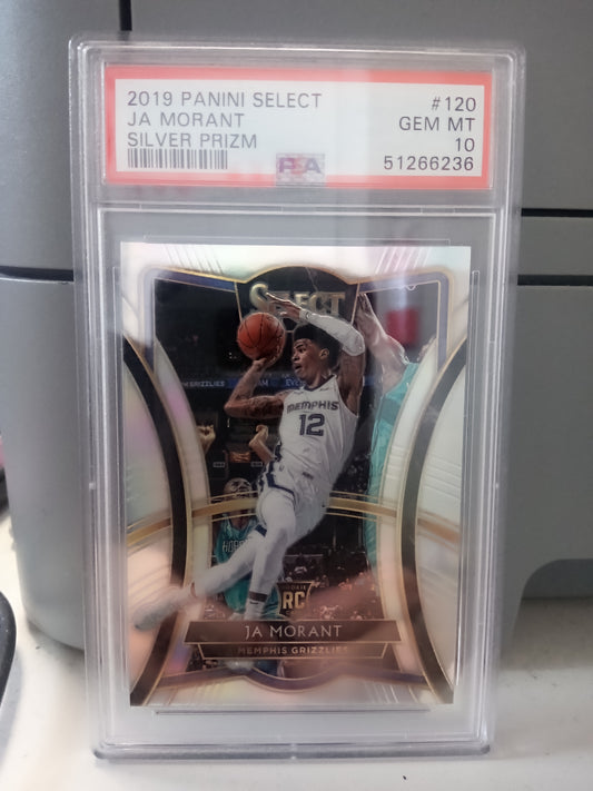 2019-20 Panini Select * Ja Morant * Silver Prizm RC Premier Level #120 * PSA 10