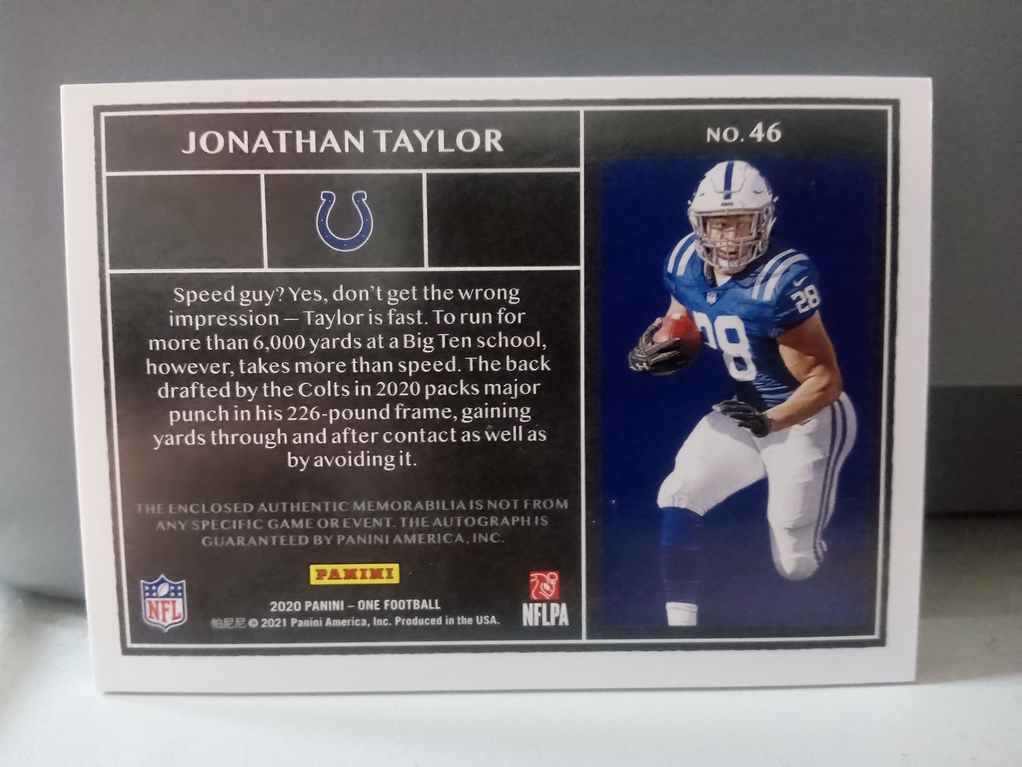 2020 Panini One * Jonathan Taylor * #028/199 Dual RPA #46