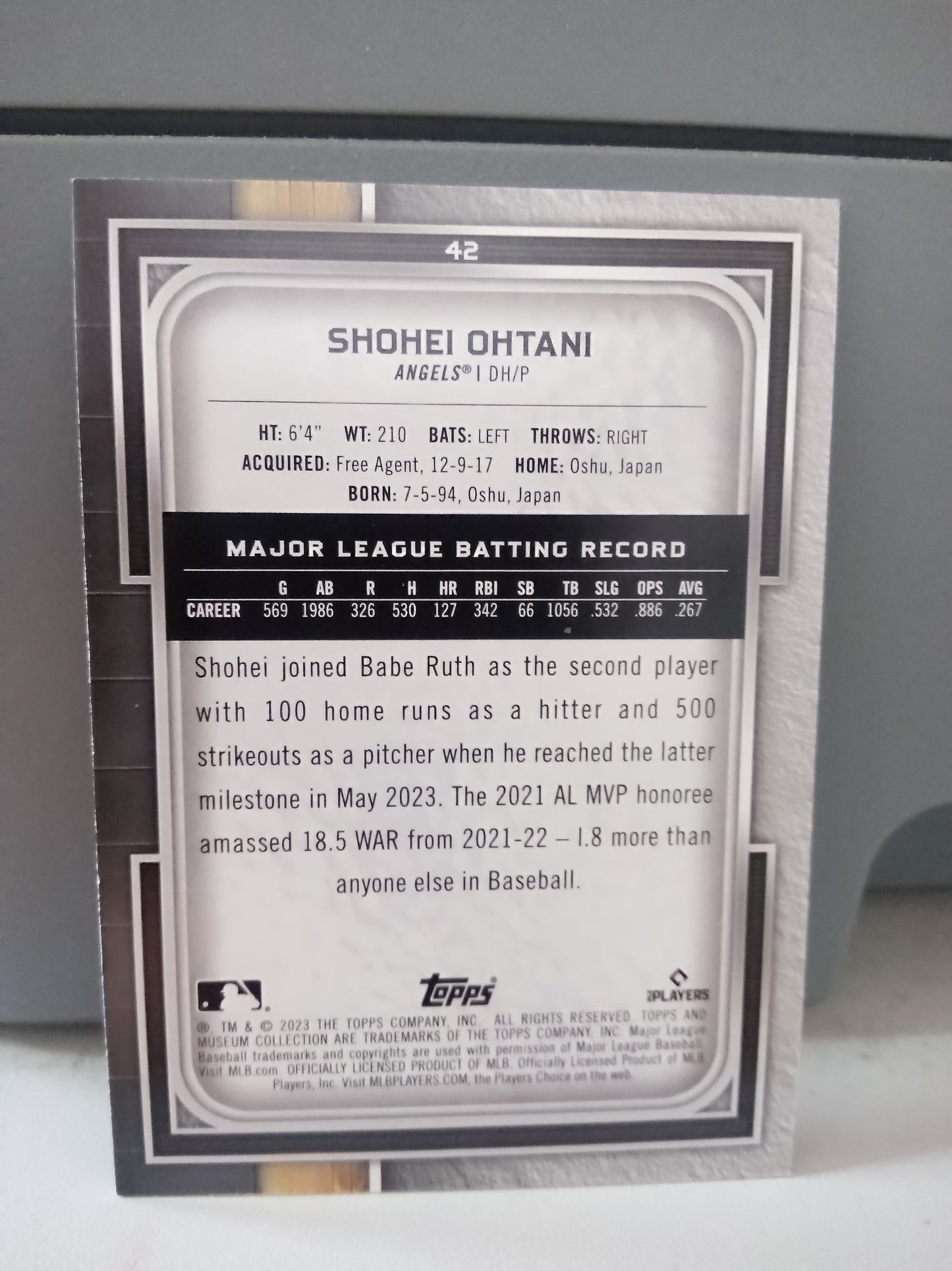 2023 Topps Museum Collection * Shohei Ohtani * #49/50 Ruby #42