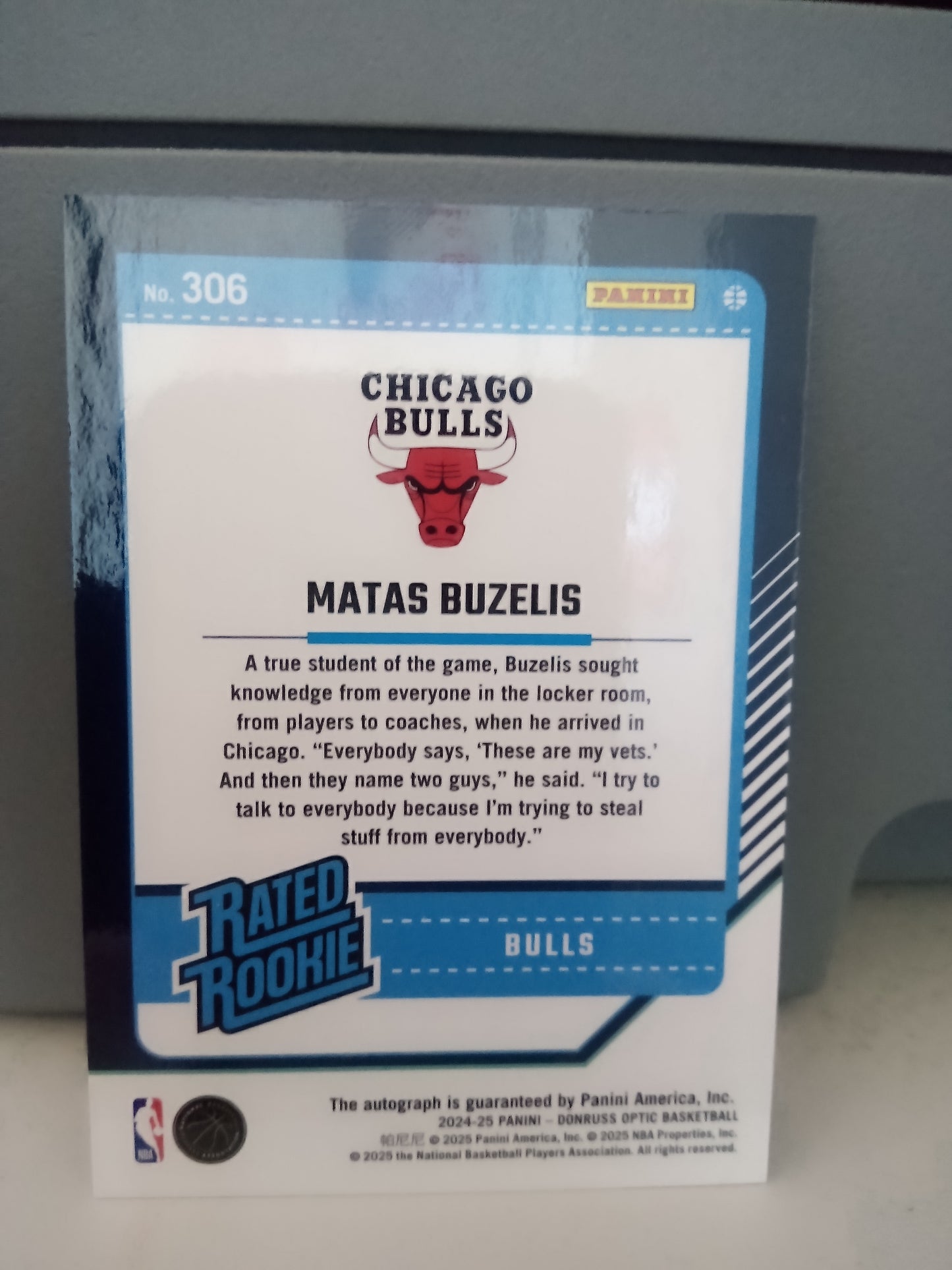 2024-25 Donruss Optic * Matas Buzelis * Rated Rookie Auto #306