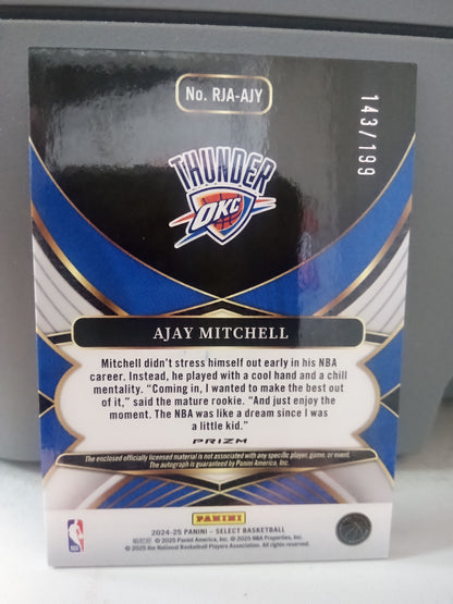 2024-25 Panini Select * Ajay Mitchell * #143/199 RC Jersey Auto #RJA-AJY