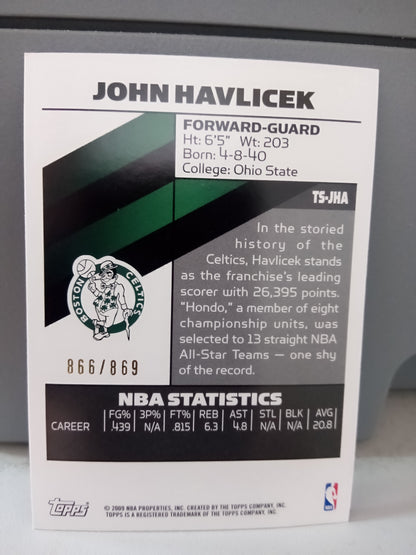 2008-09 Topps Signature * John Havlicek * #866/869 Red Foil #TS-JHA