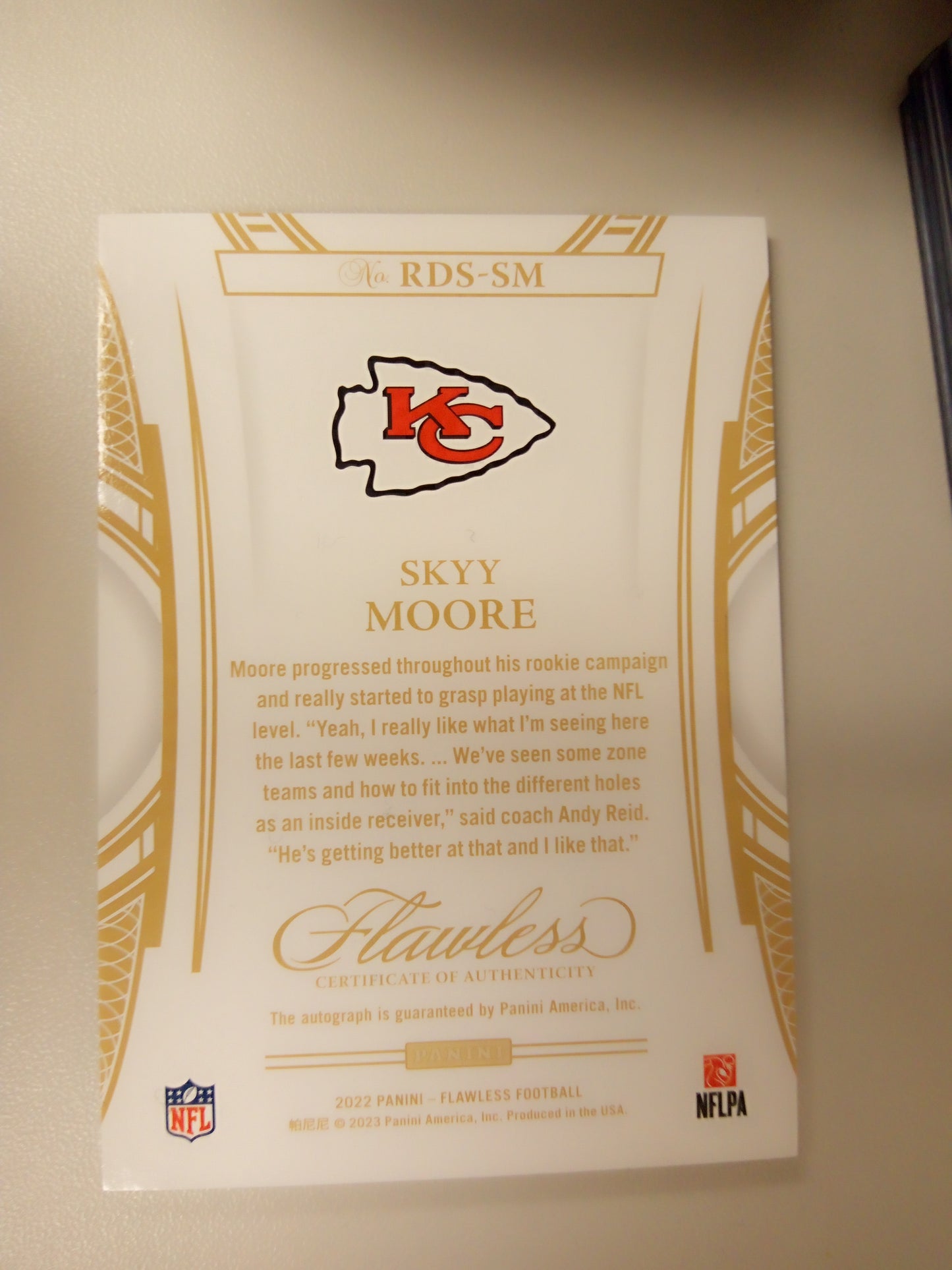 2022 Panini Flawless * Skyy Moore * #17/25 RC Auto #RDS-SM