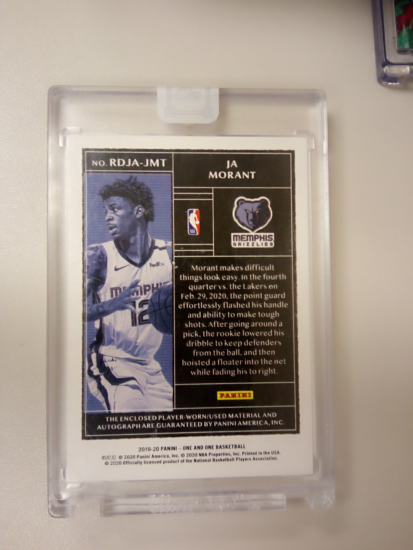 2019-20 Panini One And One * Ja Morant * #85/99 RDJA RC