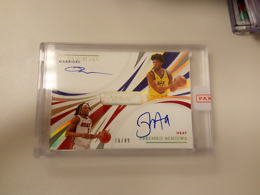 2020-21 Panini Immaculate * James Wiseman/Precious Achiuwa * #16/49 Dual Auto