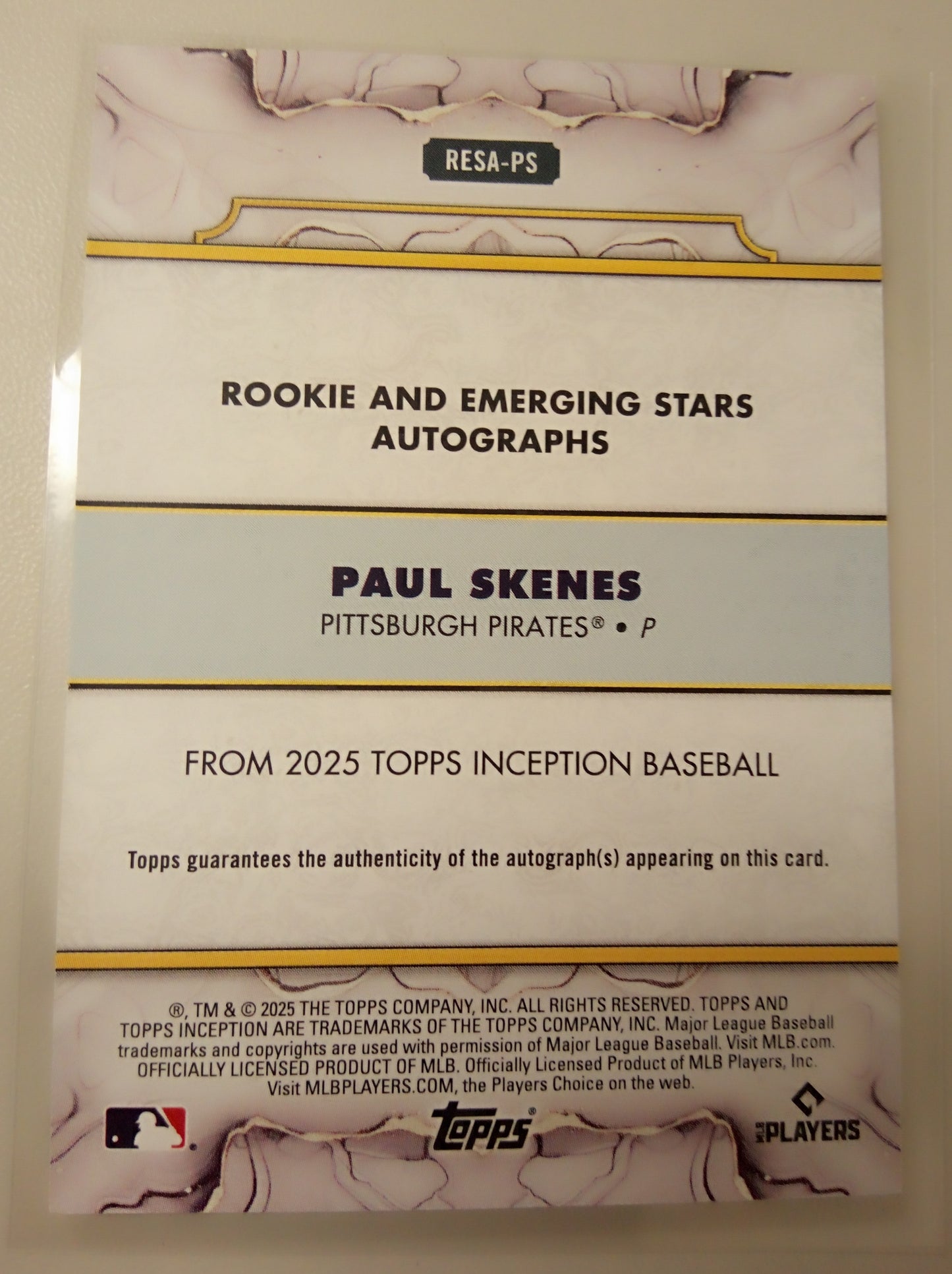 2025 Topps Inception * Paul Skenes * #04/15 Rookie And Emerging Stars #RESA-PS