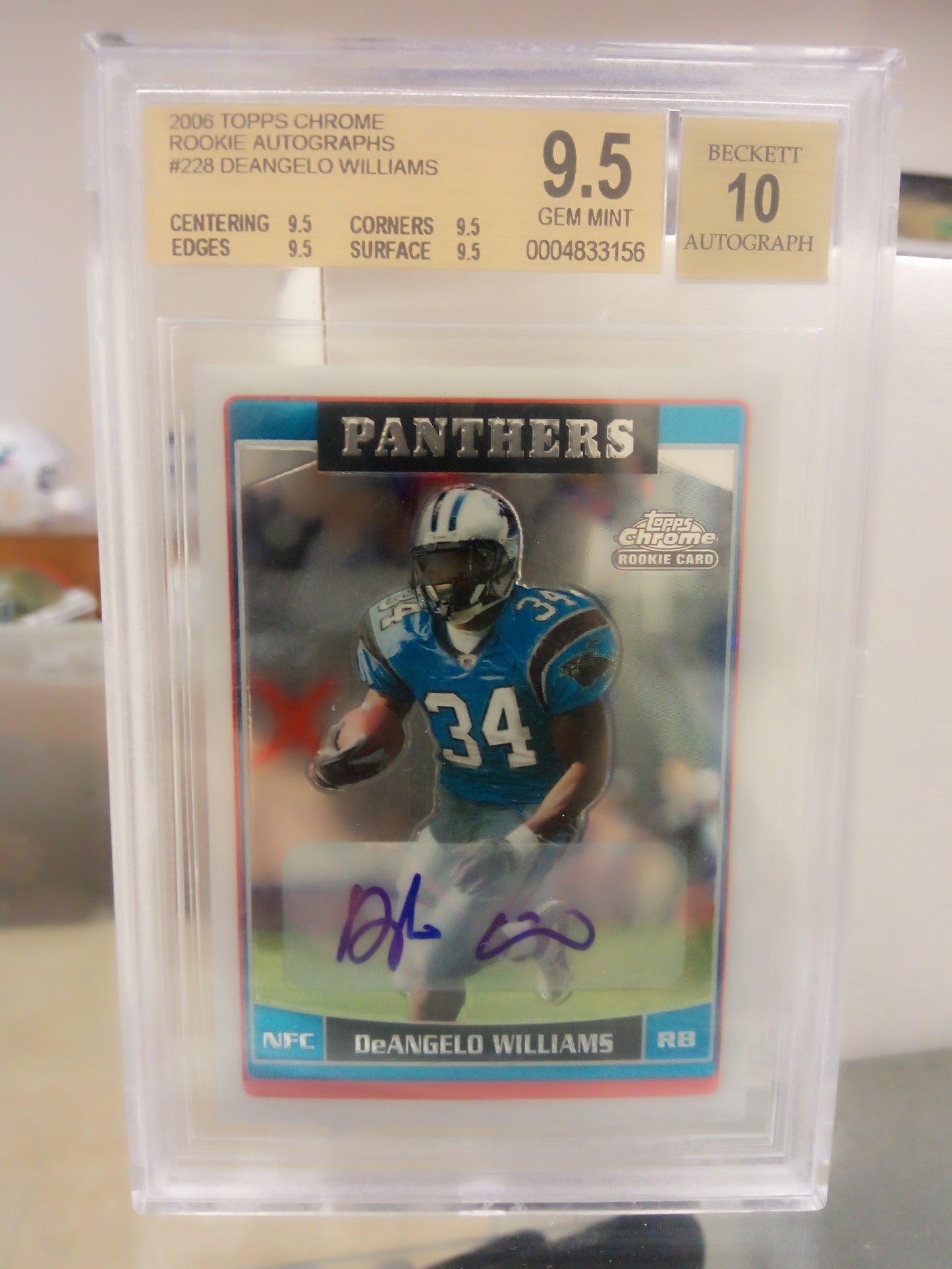 2006 Topps Chrome * Deangelo Williams * #228 RC Auto * BGS 9.5/10