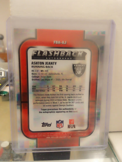 2025 Topps Finest * Ashton Jeanty * #64/99 Flashback RC Auto #FBA-AJ