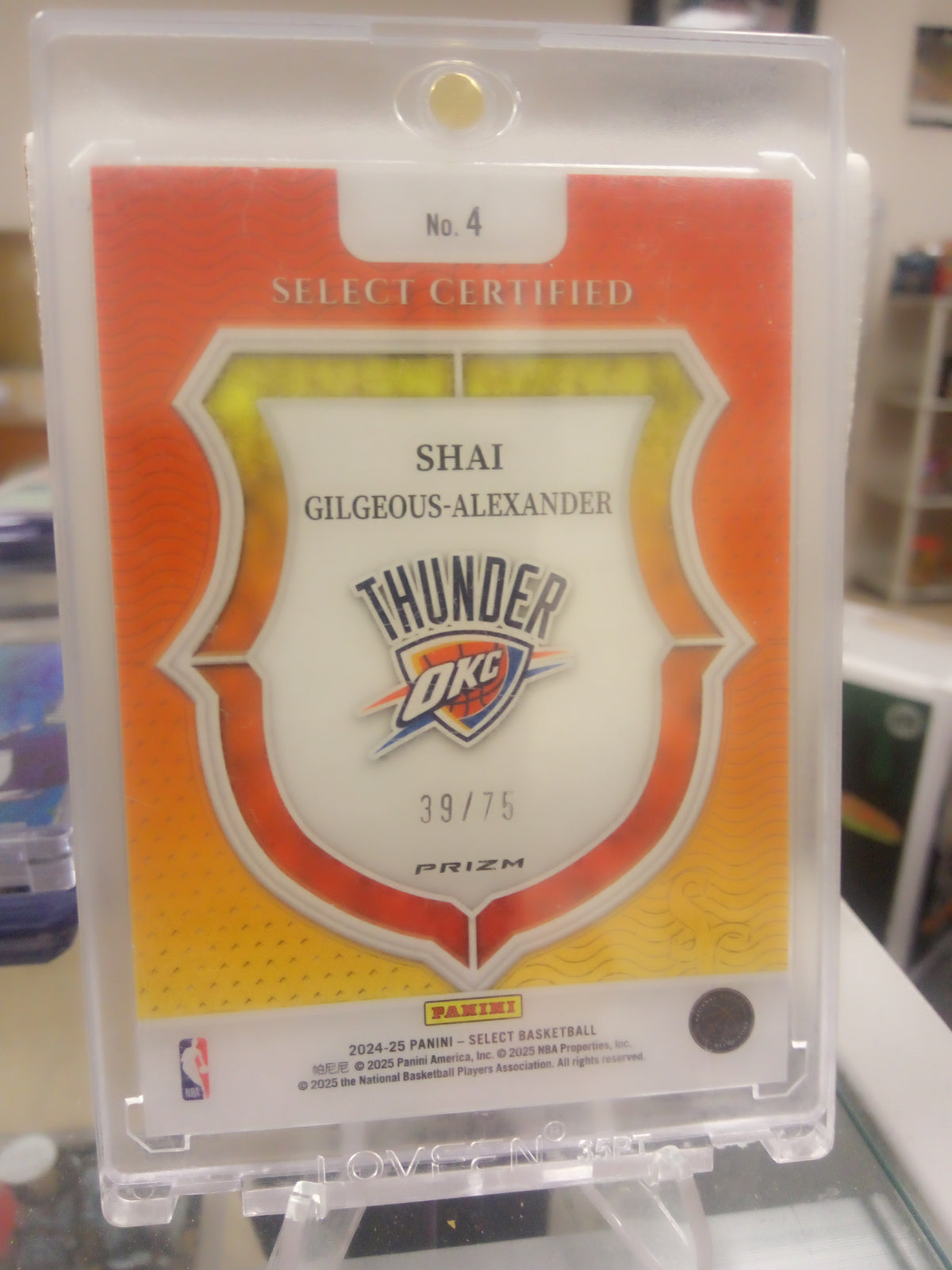 2024-25 Panini Select * Shai Gilgeous-Alexander * #39/75 Certified #4