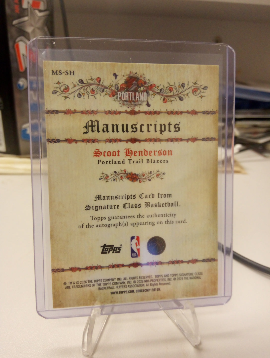 2025-26 Topps Signature Class * Scoot Henderson * #13/50 Manuscripts Auto #556