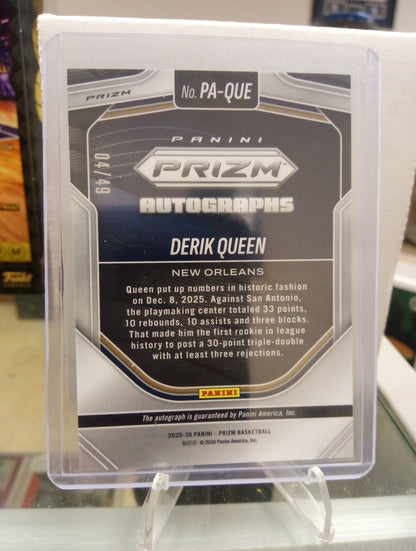 2025-26 Panini Prizm * Derik Queen *  #04/49 Blue Auto RC #PA-QUE