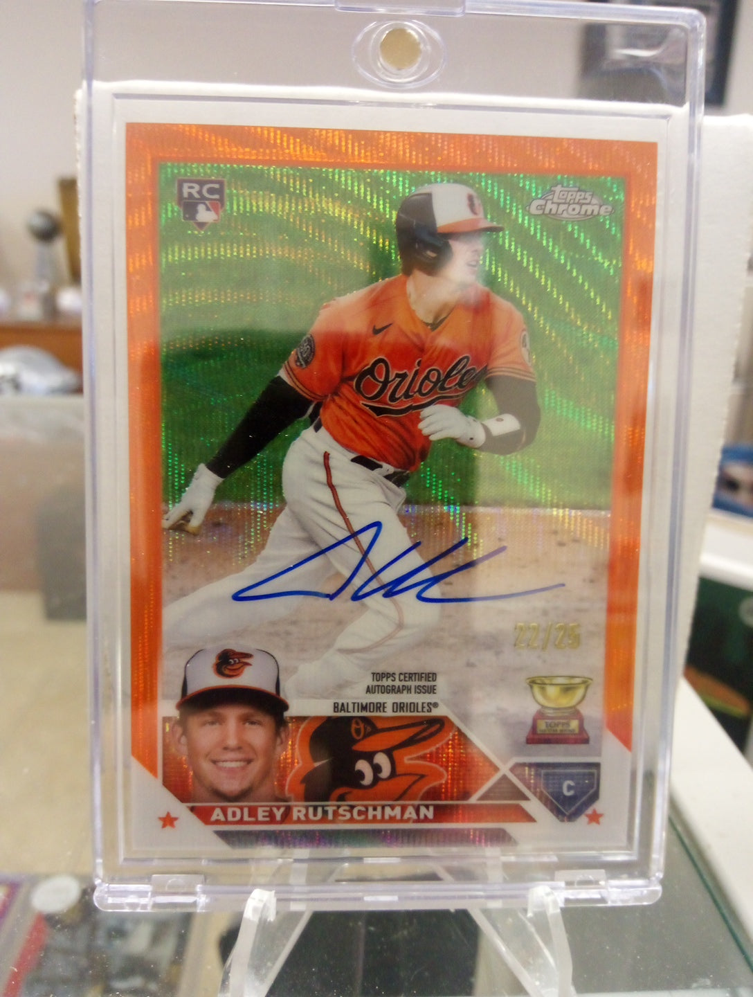 2023 Topps Chrome * Adley Rutschman * #22/25 Orange Wave RC Auto  #RA-AR