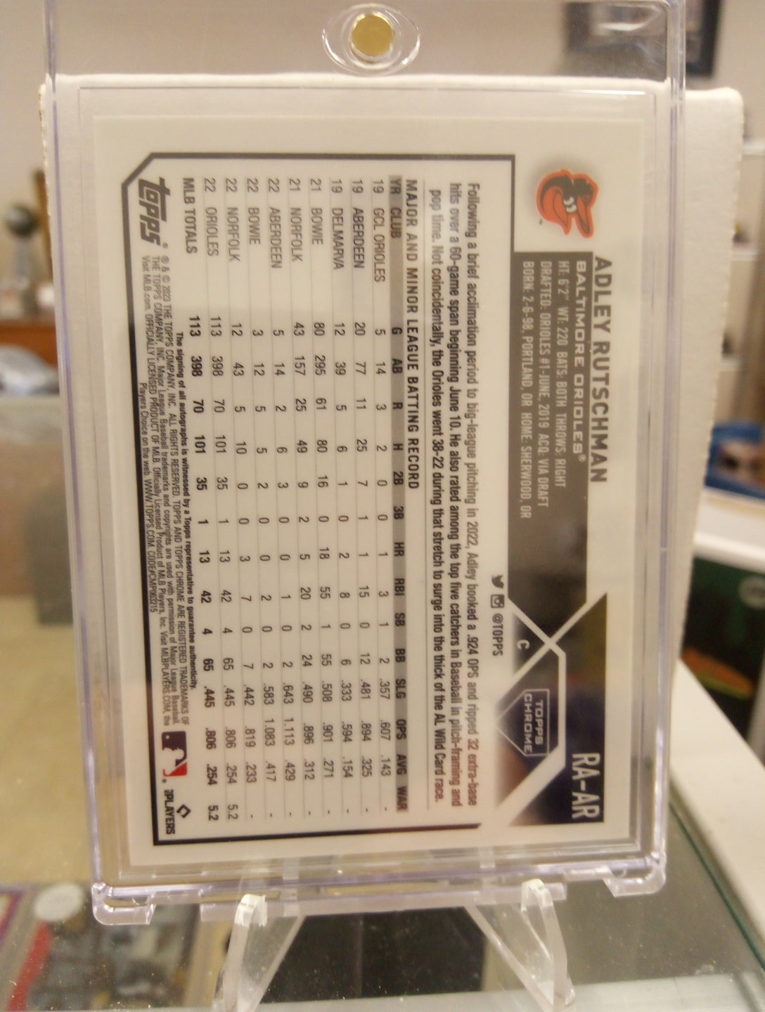 2023 Topps Chrome * Adley Rutschman * #22/25 Orange Wave RC Auto  #RA-AR