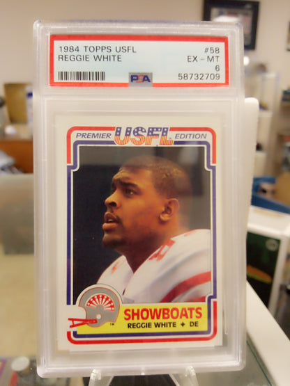 1984 Topps USFL * Reggie White * Rookie #58 * PSA