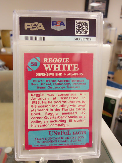 1984 Topps USFL * Reggie White * Rookie #58 * PSA