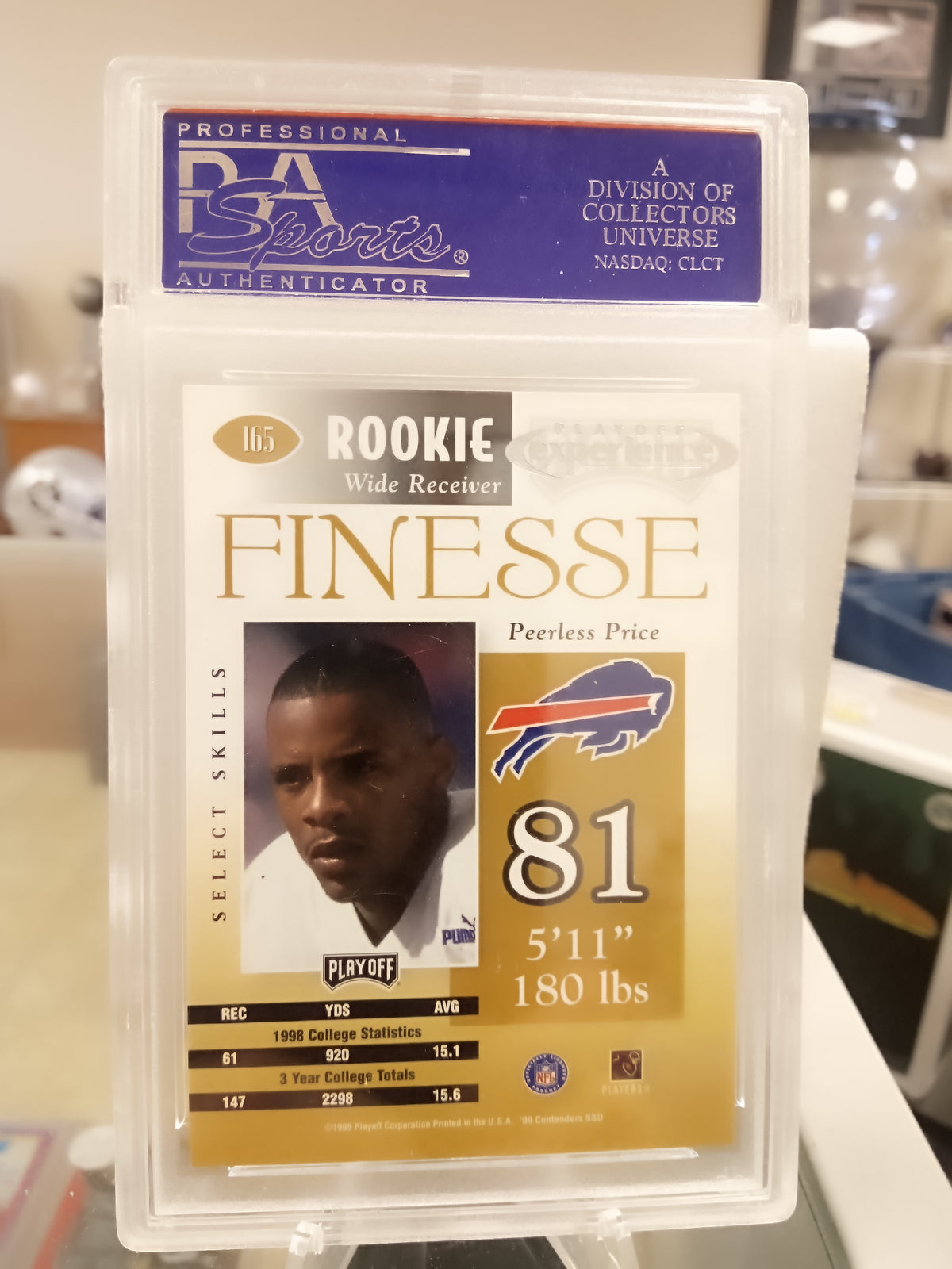 1999 Playoff Contenders * Peerless Price * Finesse Gold Rookie Auto #165 * PSA
