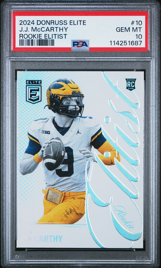 2024 Donruss Elite * J.J. Mccarthy * Elitist RC #10 * PSA 10