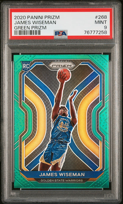 2020-21 Panini Prizm * James Wiseman * Green Prizm RC #268 * PSA 9