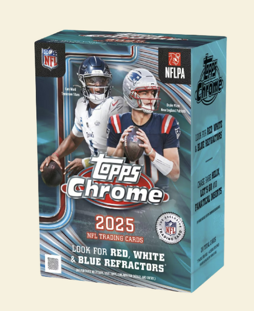 2025 Topps Chrome Football Blaster Box - Factory Sealed