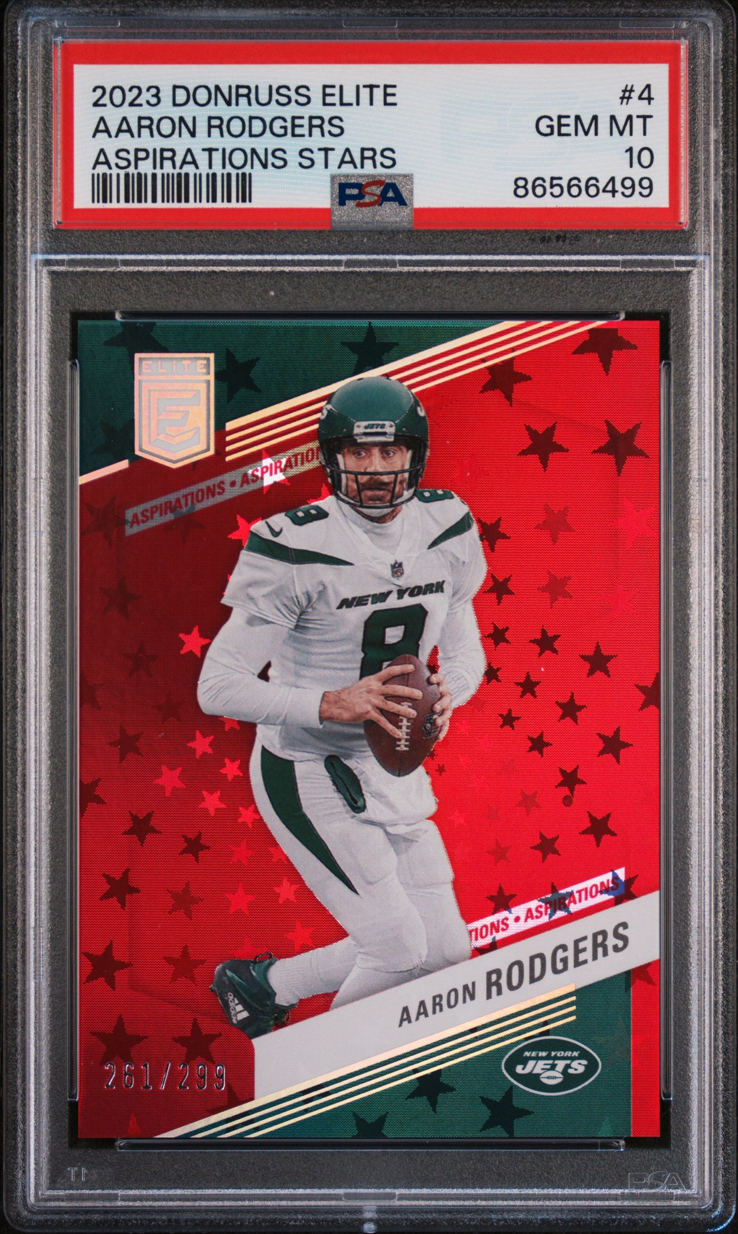 2023 Panini Donruss Elite * Aaron Rodgers * #261/299 Aspirations Stars #4 * PSA 10