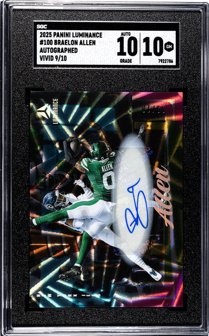 2025 Panini Luminance * Braelon Allen * #09/10 Vivid Auto #100 * SGC 10