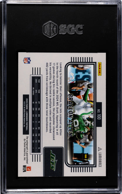 2025 Panini Luminance * Braelon Allen * #09/10 Vivid Auto #100 * SGC 10