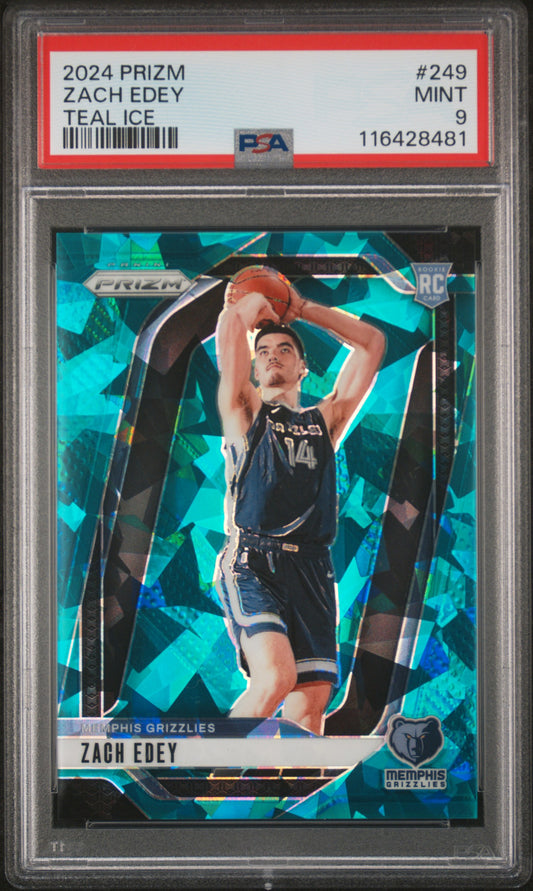 2024-25 Panini Prizm * Zach Edey * #138/225 Teal Ice RC #249 * PSA