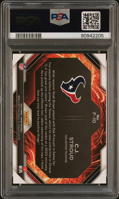 2023 Panini Prizm * CJ Stroud * Fireworks RC #F10 * PSA 9