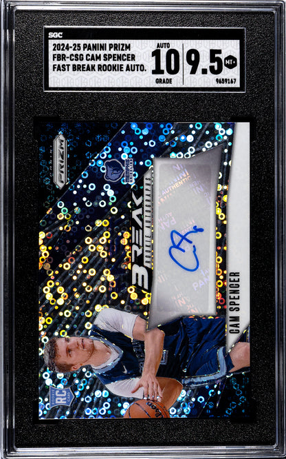 2024-25 Panini Prizm * Cam Spencer * Fast Break Rookie Auto #FBR-CSG * SGC